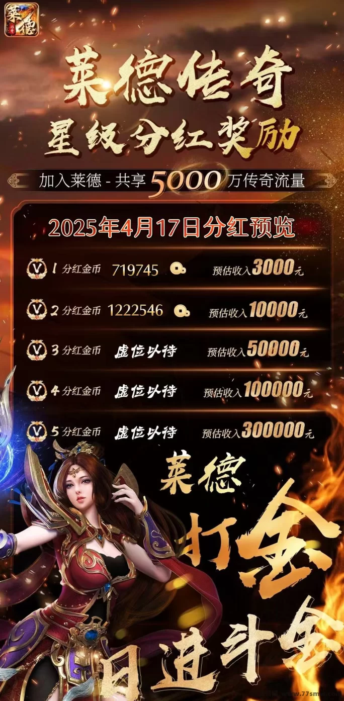 《莱德传奇》扶持奖励无限回收，轻松赚取金钻和金币！