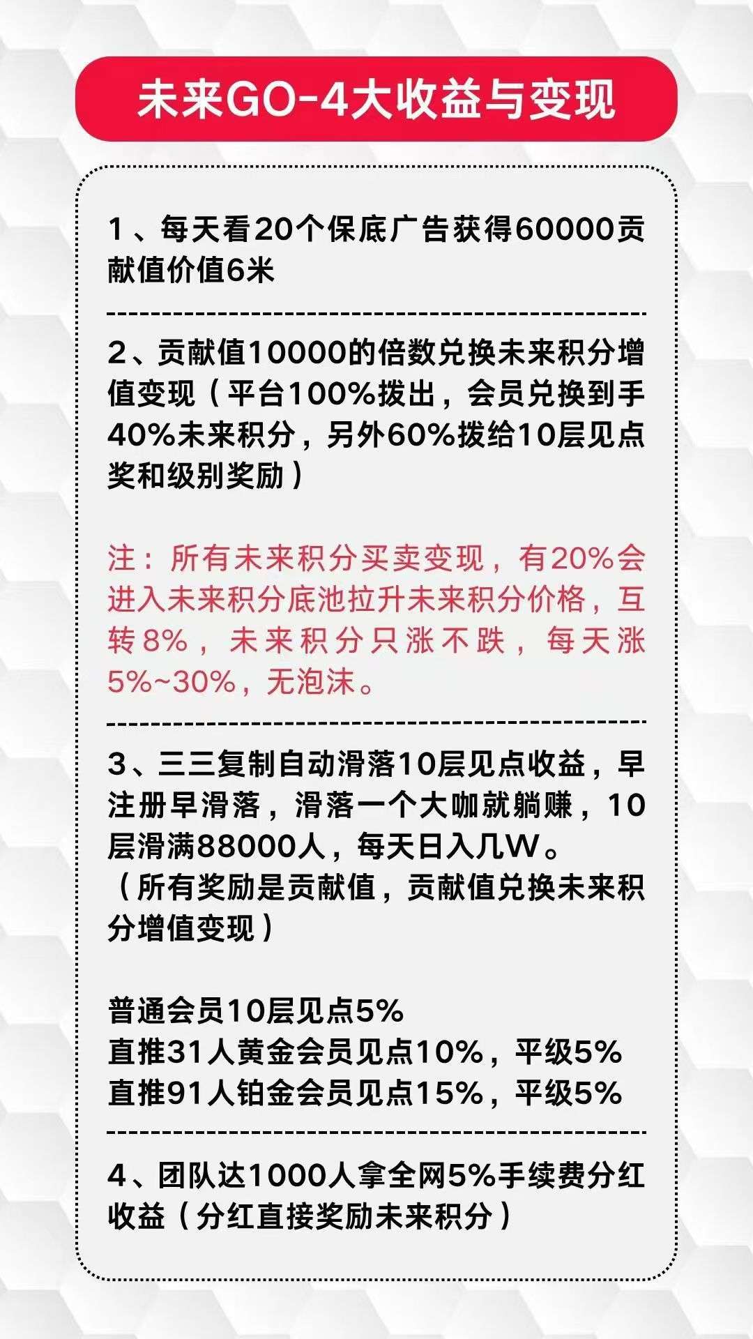 未来go，3毛一个广告，每天保底6米，零撸不养机